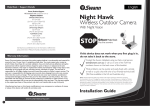 Swann Night Hawk Wireless Outdoor Camera User's Manual