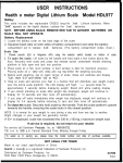 Sunbeam Scale HDL977 User's Manual