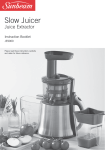 Sunbeam Juicer JE9000 User's Manual