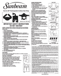 Sunbeam Bedding 001501-000-000 User's Manual