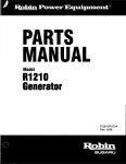 Subaru Robin Power Products R1210 User's Manual