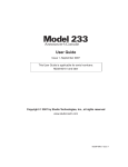 StudioTech Annoucer's Console 233 User's Manual