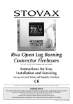 Stovax Riva Open Log Burning Convector Fireboxes User's Manual