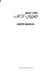 Star Micronics Multi-Font NX-2410 User's Manual
