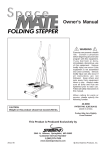 Stamina Products , Inc Stepper Machine 40-0069 User's Manual