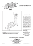 Stamina Products , Inc Elliptical Trainer 55-1777 User's Manual