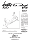 Stamina Products Magnetic Resistance Recumbent Bike 15-4760 User's Manual