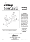 Stamina Products fusion 15-4545 User's Manual