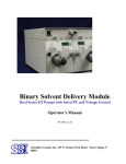 SSI America BINARY SOLVENT DELIVERY MODULE 90-2581 REV B User's Manual