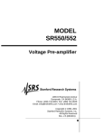 SRS Labs Musical Instrument Amplifier Voltage Pre-amplifier User's Manual