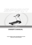 Spirit Treadmill Z88 User's Manual