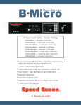 Speed Queen B-MICRO User's Manual