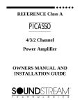 Soundstream Technologies PICASSO Stereo Amplifier User's Manual