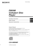 Sony Xplod CDX-M850MP User's Manual