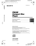 Sony Xplod CDX-M3DI User's Manual