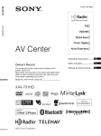 Sony XAV-701HD Operating Instructions