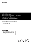 Sony VPCX111KX/B Safety Information
