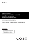 Sony VPCEA43FX/BJ Safety Information