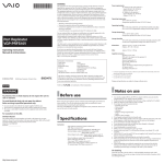 Sony VGP-PRFS10V Operating Instructions