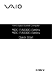 Sony VGC-RA830G Quick Start Manual