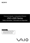 Sony VGC-LS20E Safety Information