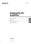 Sony TA-VE700 User's Manual