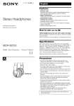 Sony MDRXB700 User's Manual