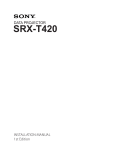 Sony SRX-T420 User's Manual