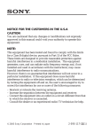 Sony SPK-HCA Cautions