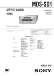 Sony MDS-SD1 User's Manual