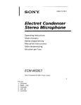 Sony Microphone ECM-MS957 User's Manual