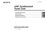Sony WRR-855A User's Manual