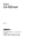 Sony CA-702 User's Manual