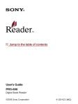 Sony Reader 4-153-621-14(1) User's Manual