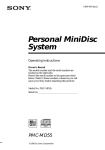 Sony PMC-MD55 User's Manual