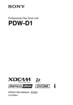 Sony PDW-D1 User's Manual