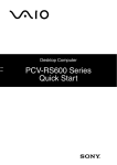 Sony PCV-RS600C Quick Start Manual