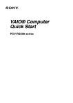 Sony PCV-RS500CG Quick Start Manual