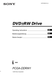Sony PCGA-DDRW1 Operating Instructions