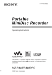 Sony MZ-R410 User's Manual