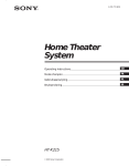 Sony Model HT-K215 User's Manual