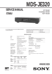 Sony MDS-JD320 User's Manual