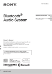 Sony MEX-BT3100P Operating Instructions