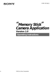 Sony Memory Stick Camera Application Version 1.0 User's Manual