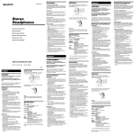 Sony MDR SA3000 User's Manual