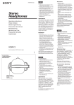 Sony MDR F1 User's Manual