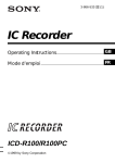 Sony ICD-R100PC User's Manual