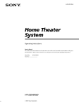 Sony HT-DDW830 User's Manual