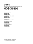 Sony HDS-X5800 User's Manual
