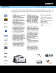 Sony HDR-XR100 Marketing Specifications
